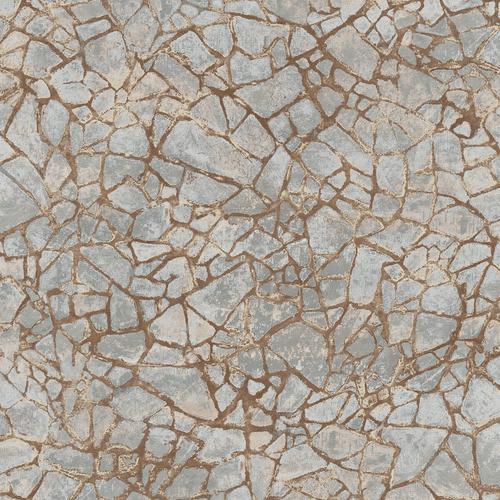 Seabrook Starkweather Chocolate And Metallic Silver Wallpaper