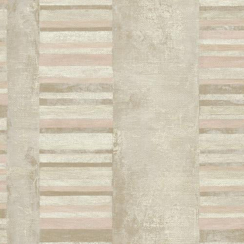 Seabrook Judson Taupe, Off-White, And Light Pink Wallpaper