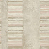 Seabrook Judson Taupe, Off-White, And Light Pink Wallpaper