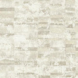 Seabrook Gutenberg Gray And Off-White Wallpaper