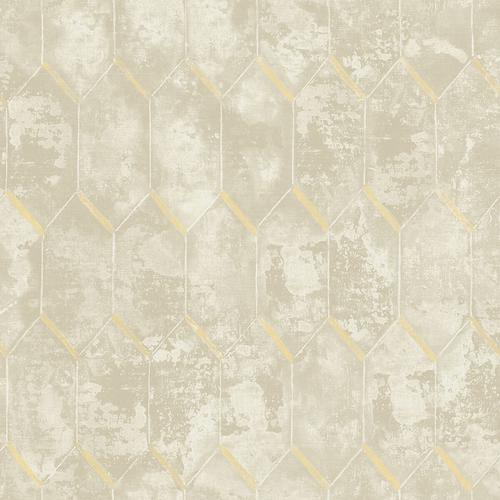 Seabrook Whitney Gray, Off-White, And Gold Wallpaper