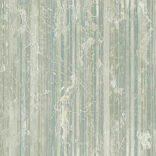 Seabrook Whitney Stripe Teal, Gray, And Off-White Wallpaper
