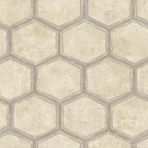Seabrook Wright Taupe, Gray, And Off-White Wallpaper