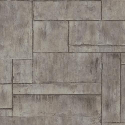 Seabrook Stirling Gray And Metallic Silver Wallpaper