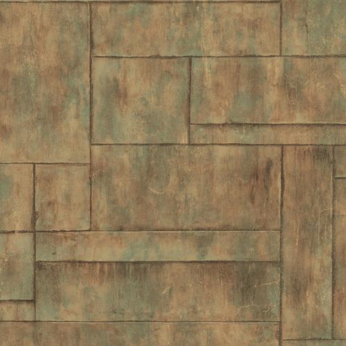 Seabrook Stirling Copper, Tan, And Eucalyptus Wallpaper