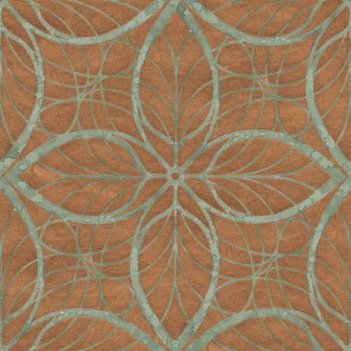 Seabrook Patina Copper And Sage Wallpaper