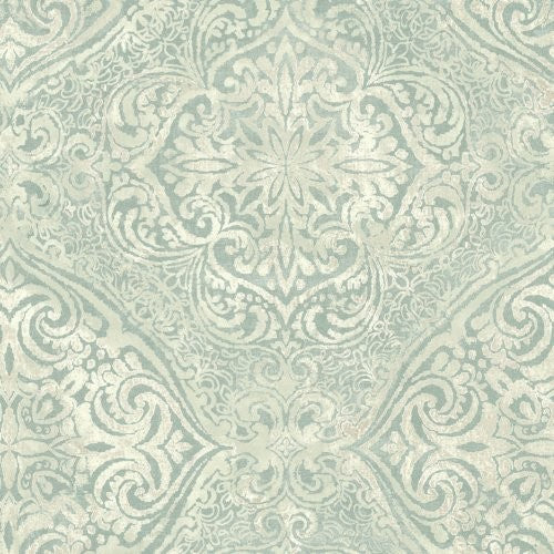 Seabrook Palladium Metallic Gold And Teal Wallpaper
