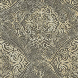 Seabrook Palladium Metallic Gold And Charcoal Wallpaper