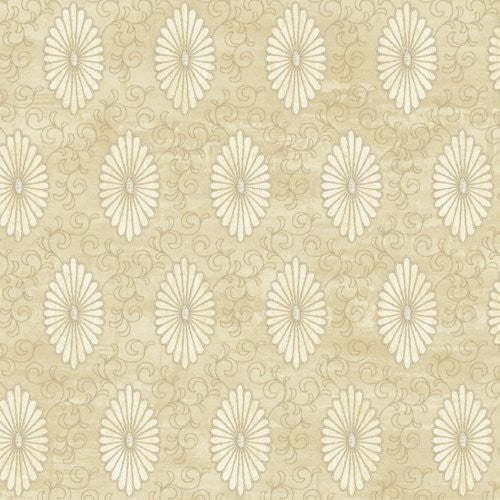Seabrook Palladium Medallion Metallic Gold And Off-White Wallpaper