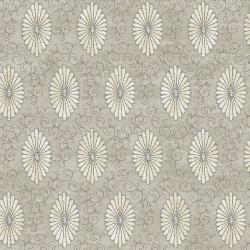 Seabrook Palladium Medallion Metallic Gold And Light Walnut Wallpaper