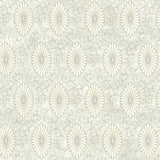 Seabrook Palladium Medallion Off-White And Greige Wallpaper
