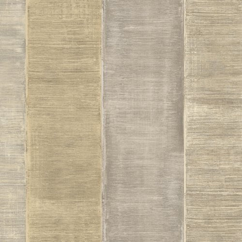 Seabrook Palladium Stripe Light Stone And Metallic Gold Wallpaper
