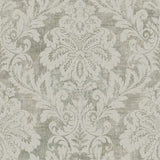 Seabrook Shimmer Damask Gray Wallpaper