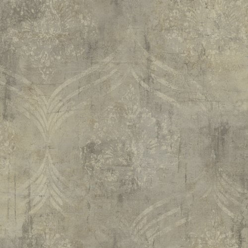 Seabrook Brilliant Ogee Charcoal And Coastal Plain Wallpaper