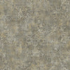 Seabrook Brilliant Scroll Metallic Gold, Gray, And Chocolate Wallpaper