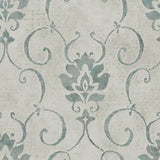 Seabrook Brilliant Damask Pacific Rim And Gray Wallpaper