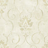 Seabrook Brilliant Damask Tan And Off-White Wallpaper