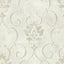 Seabrook Brilliant Damask Off-White, Metallic, And Tan Wallpaper