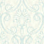 Seabrook Pomerelle Turquoise And Off-White Wallpaper