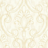 Seabrook Pomerelle Metallic Gold And Off-White Wallpaper