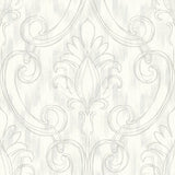 Seabrook Pomerelle Gray And Off-White Wallpaper