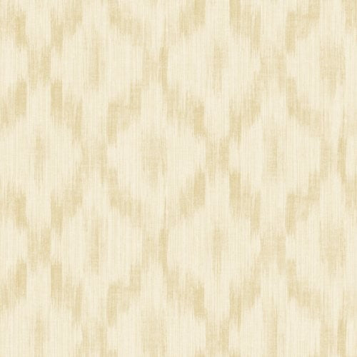 Seabrook Pomerelle Ikat Metallic Gold And Off-White Wallpaper