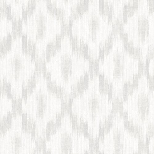 Seabrook Pomerelle Ikat Light Gray And Off-White Wallpaper