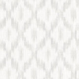 Seabrook Pomerelle Ikat Light Gray And Off-White Wallpaper
