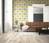 Seabrook Catamount Navy, Off-White, And Gold Wallpaper