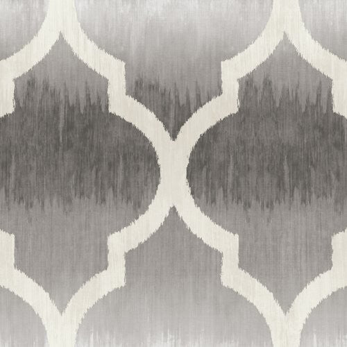 Seabrook Catamount Ogee Gray And Off-White Wallpaper