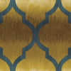 Seabrook Catamount Ogee Metallic Gold And Prussian Blue Wallpaper