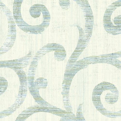 Seabrook Silverton Washed Denim And Off-White Wallpaper