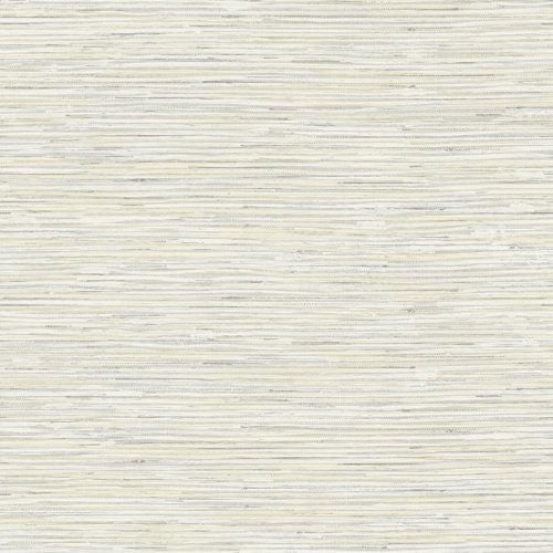 Seabrook Silverton Grass Light Gray, Metallic Gold, And Off-White Wallpaper