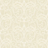 Seabrook Silverton Scroll Linen And White Wallpaper