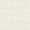 Seabrook Silverton Scroll Gray And White Wallpaper