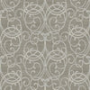 Seabrook Silverton Scroll Warm Bronze And Off-White Wallpaper