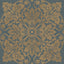 Seabrook Marquette Steel Blue And Golden Brown Wallpaper