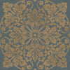 Seabrook Marquette Steel Blue And Golden Brown Wallpaper