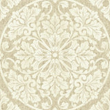 Seabrook Marquette Light Beige And White Wallpaper