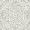 Seabrook Marquette Gray And White Wallpaper