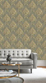 Seabrook Telluride Gray And Metallic Gold Wallpaper