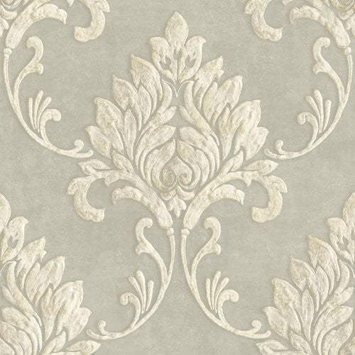 Seabrook Telluride Natural Linen And Off-White Wallpaper