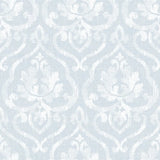 Seabrook Tamarack Light Teal And White Wallpaper