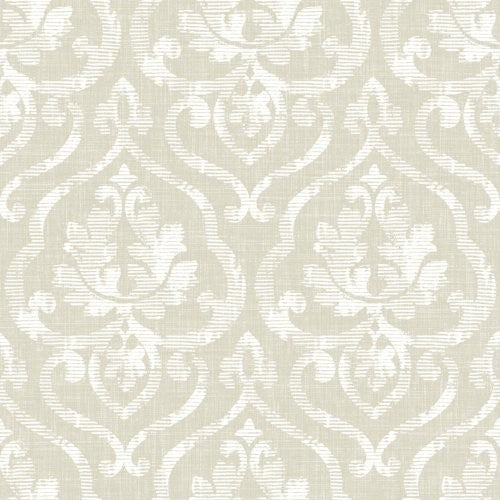 Seabrook Tamarack Latte And White Wallpaper