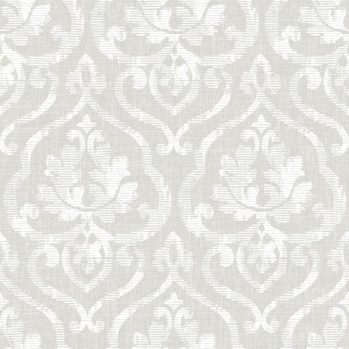 Seabrook Tamarack Gray And White Wallpaper