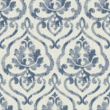 Seabrook Tamarack Navy And Light Gray Wallpaper