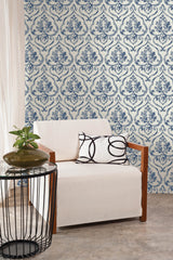 Seabrook Tamarack Navy And Light Gray Wallpaper