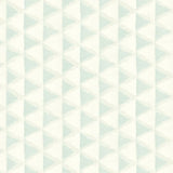 Seabrook Tamarack Geo Light Teal And Off-White Wallpaper