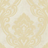 Seabrook Vogue Damask Metallic Gold And Off-White Wallpaper