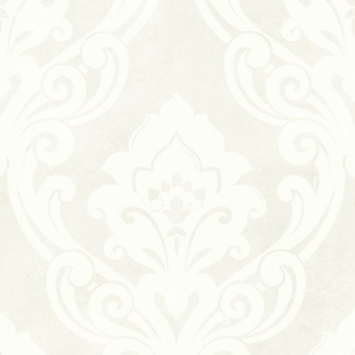 Seabrook Vogue Damask Metallic And Gray Wallpaper